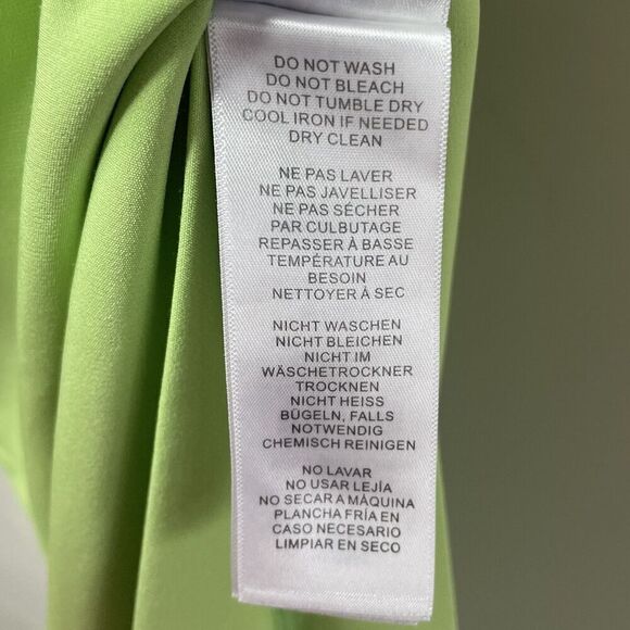 AIDAN MATTOX Strapless Popover Gown Women 2 Ruffle Neckline Side Slit Green - Picture 12 of 12